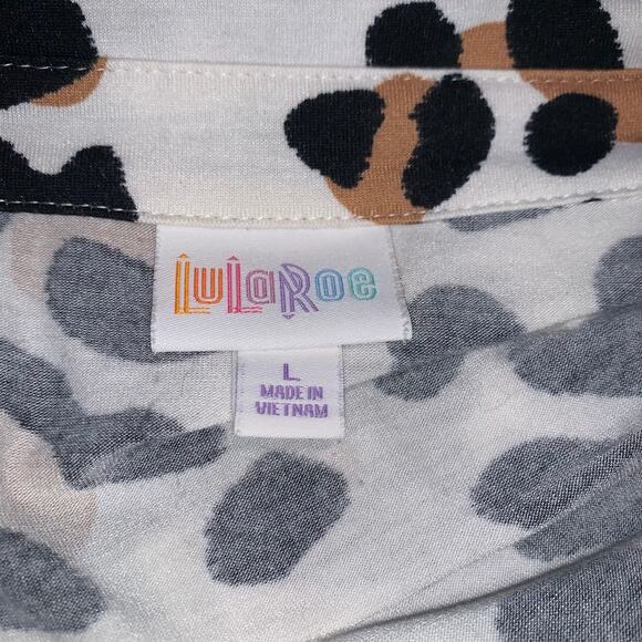 LuLaRoe Leopard Print Button-Down Shirt - Women's Large - Picture 3 of 6